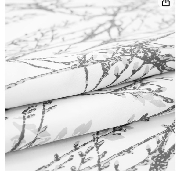 4 window curtain valances - silver & white tree branch design - Picture 9 of 12